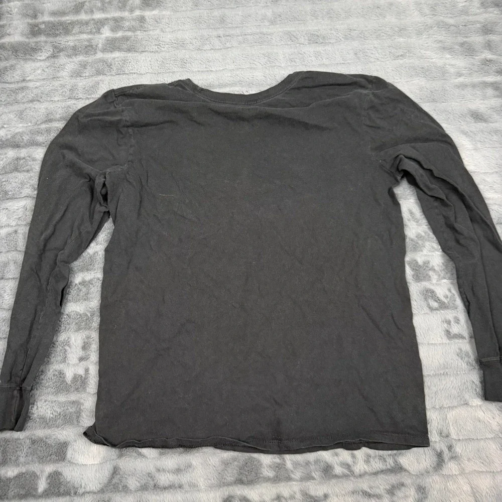 Nike Mens Long Sleeve T-Shirt Athletic Cut Swoosh Logo Black Gray Medium 13564